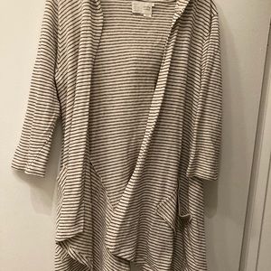Anthropologie Saturday, Sunday hooded, cotton beach, cover-up jacket L